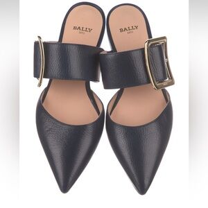 BALLY Jemima flat mules size 34 MIDNIGHT blue;